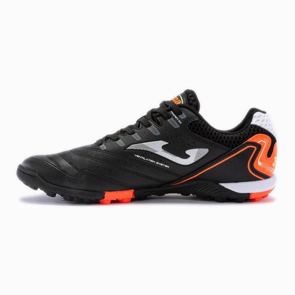 Joma Maxima Adult Turf Soccer Shoes, elite comfort and style, black with vibrant accents.