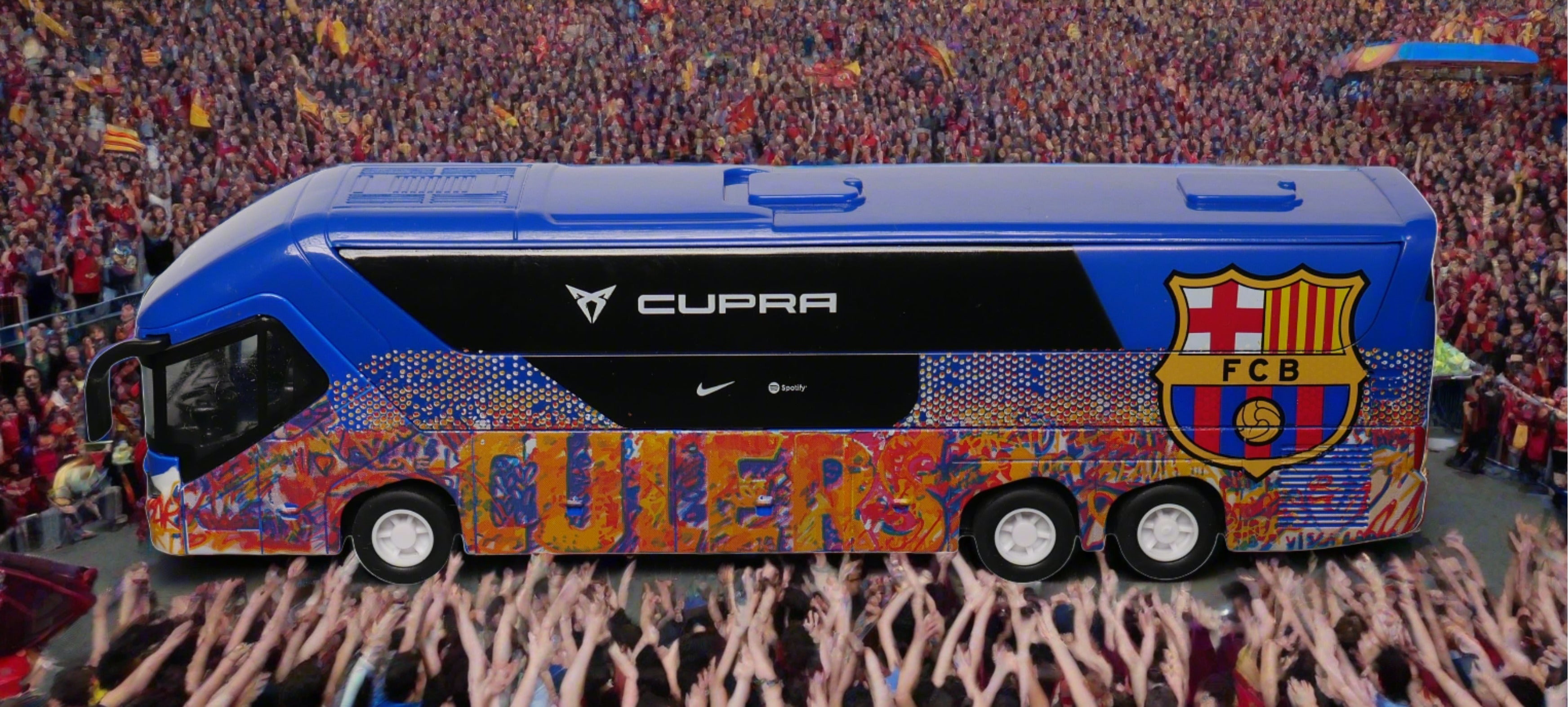 FC Barcelona team bus